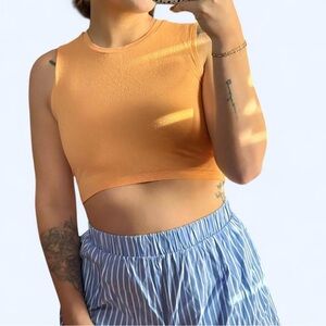 Orange Sleeveless Crop Top